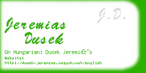 jeremias dusek business card